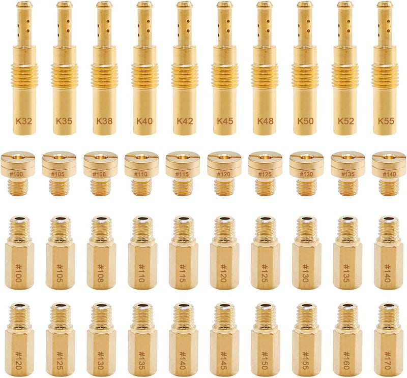SYOWADA 40 Pcs Carburetor Main Jet Kit Replacement for Mikuni VM22 VM24 VM26 Carburetor Used on 125cc 150cc 200cc 250cc Engine Motorcycle Dirt Pit Bike (40 PCS) - Image 1